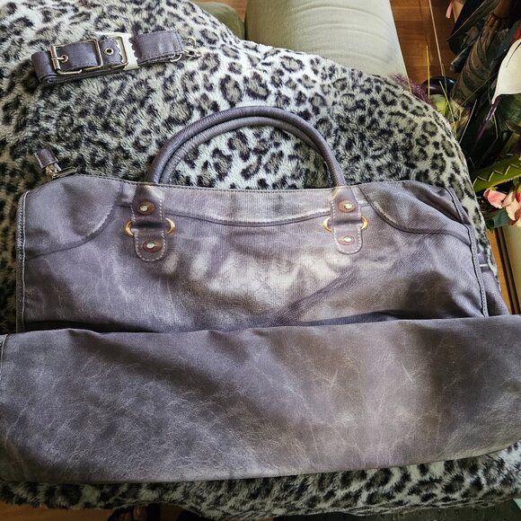 Mousse | Purple Printed City Canvas Large Bag with Shoulder Strap - NWOT - Picture 4 of 16